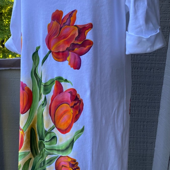 Tulips Hand Painted on a NEW Dress - Picture 8 of 13